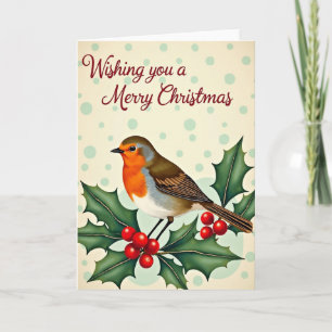 Robins Weihnachts-Stechpalmen-Karte Karte
