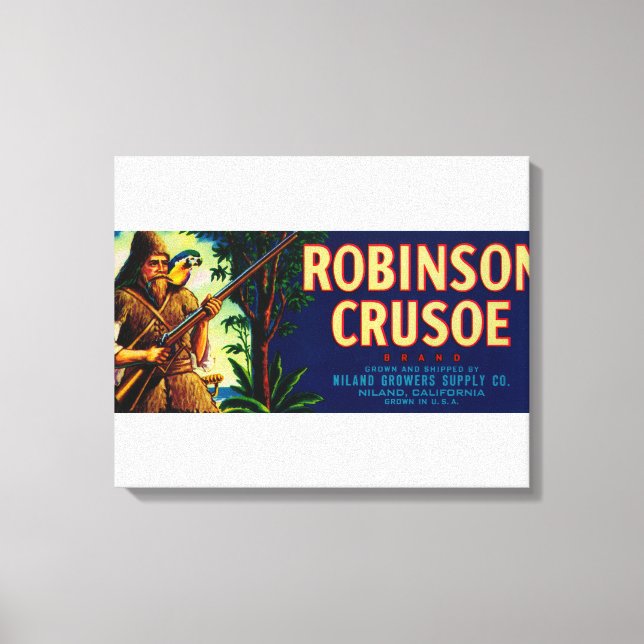 Robinson Crusoe Melon LabelNiland, CA Leinwanddruck (Vorderseite)