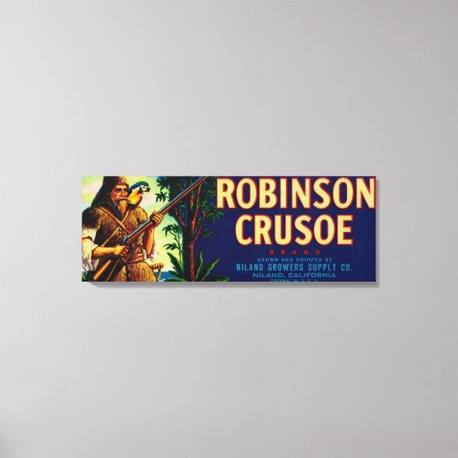 Robinson Crusoe Melon LabelNiland, CA Leinwanddruck (Vorderseite)