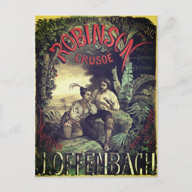 Robinson Crusoé Oper Vintage Poster Postkarte (Vorderseite)