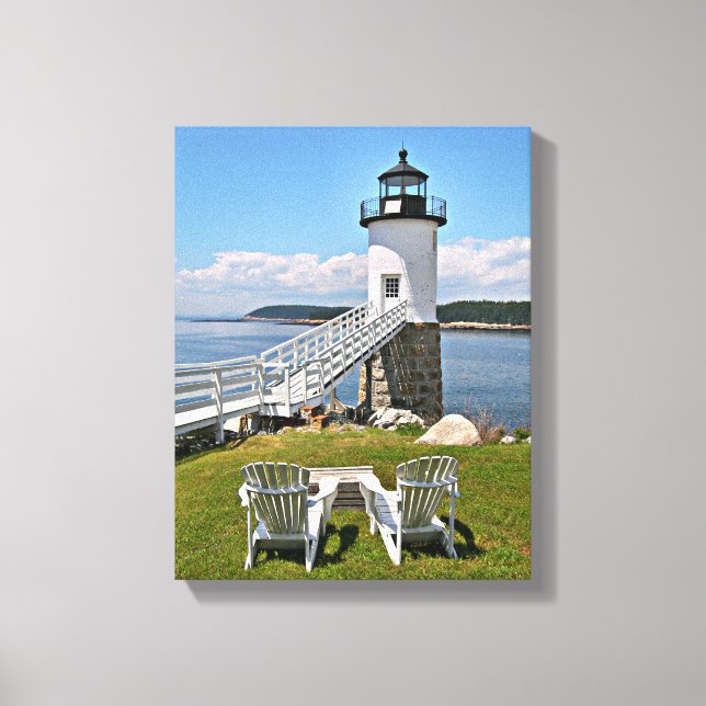 Robinson Point Lighthouse, Isle Au Haut, Maine Leinwanddruck (Vorderseite)
