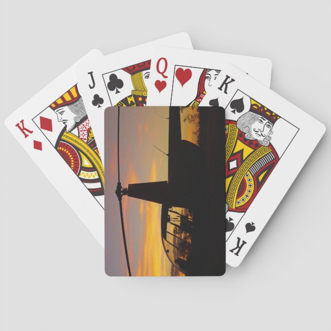 Robinson R44 helicopter at sunset Spielkarten (Rückseite)