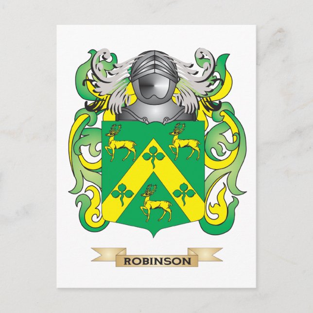 Robinson-Wappen (Familienwappen) Postkarte (Vorderseite)
