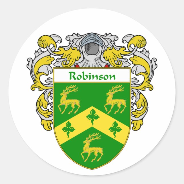 Robinson-Wappen (mantled) Runder Aufkleber (Vorderseite)