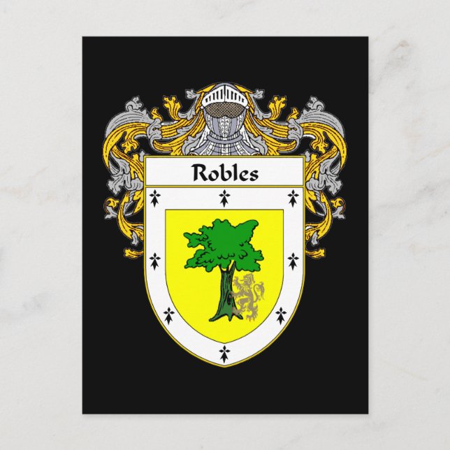 Robles Coat of Arms (Mantled) Postkarte (Vorderseite)