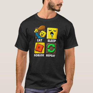 Roblox Essen Schlafen Wiederholen Lustiger Gamer T-Shirt