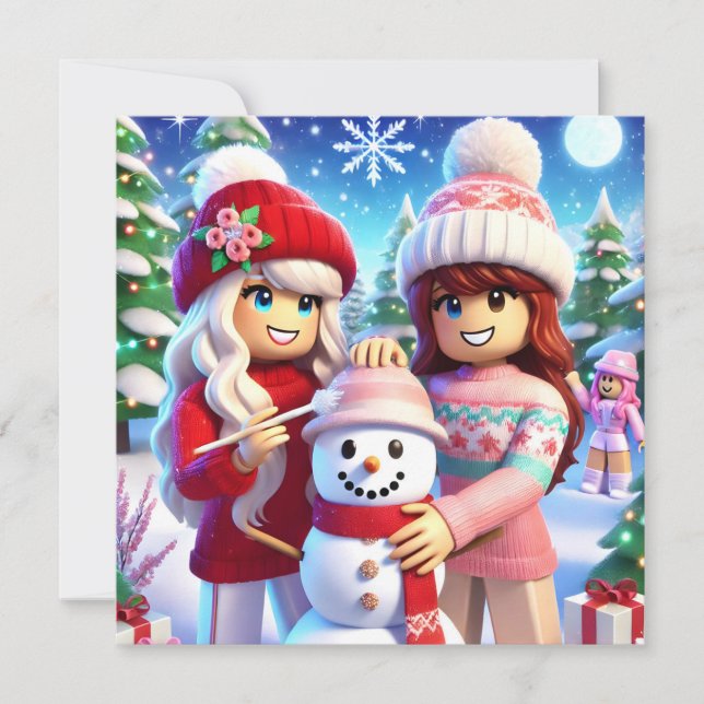 Robloxo's Teen Girls Hübsche Weihnachtskarte Feiertagskarte (Vorderseite)