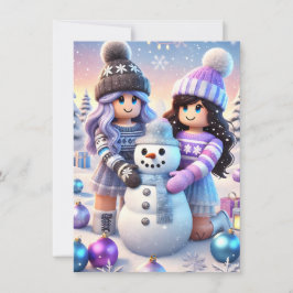 Robloxo's Teen Girls Preppy Noob Holiday Card Feiertagskarte