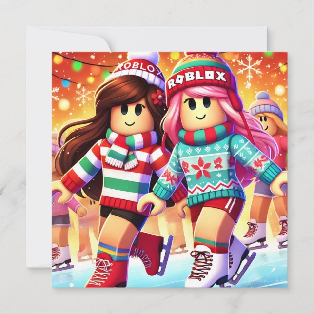 Robloxo's Teen Girls Warme Weihnachtskarte Feiertagskarte (Vorderseite)