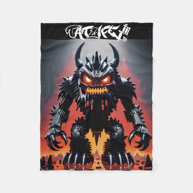 Robo-Block-Monster-Blanket Fleecedecke (Vorderseite)