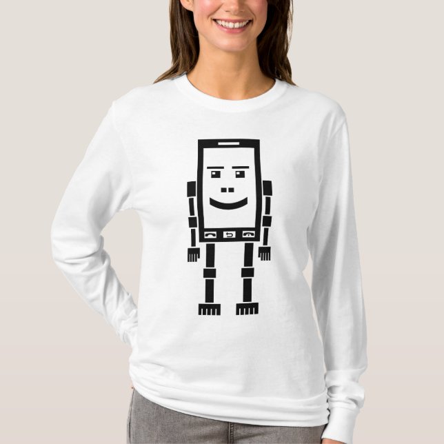 Robo Phone - Schwarz T-Shirt (Vorderseite)