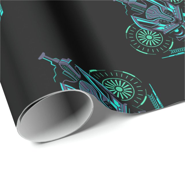 Robo Skull Geschenkpapier (Rolleneckpunkt)