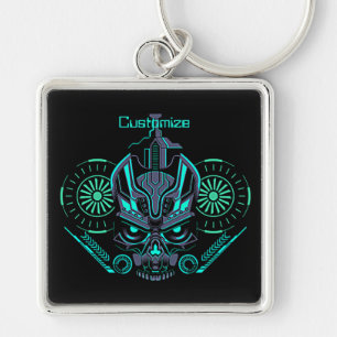 Robo Skull Round Key Chain Schlüsselanhänger