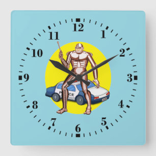 Robocop Quadratische Wanduhr