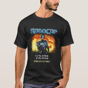 Robocop Video Game Start Menü Pixel Portrait T-Shirt