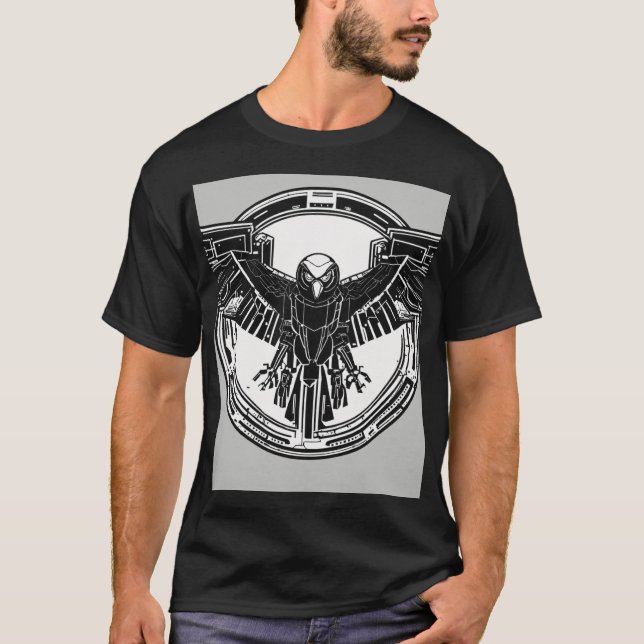 RoboEagle AI - Futuristic Eagle Inspiriert Tech De T-Shirt (Vorderseite)