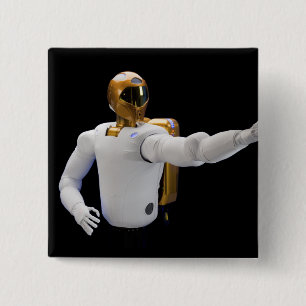 Robonaut 2, ein geschickter, humanoider Astronaute Button