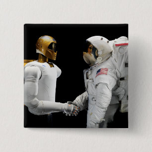 Robonaut 2, ein geschickter humanoider Astronauten Button