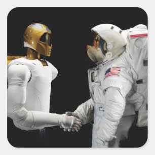 Robonaut 2, ein geschicktes, Humanoidastronaut Hel Quadratischer Aufkleber