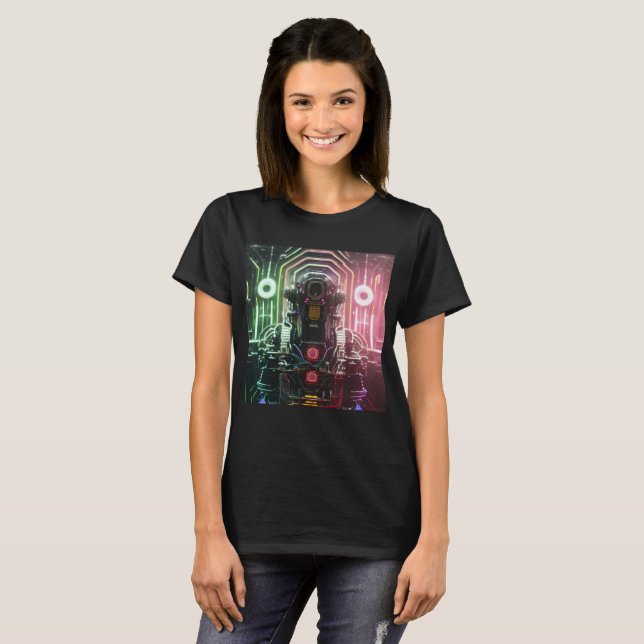 Robot 1 Frauen schwarzer T - Shirt (Vorne ganz)