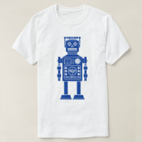 Robot 270620/06 - Navy Blue and White T - Shirt