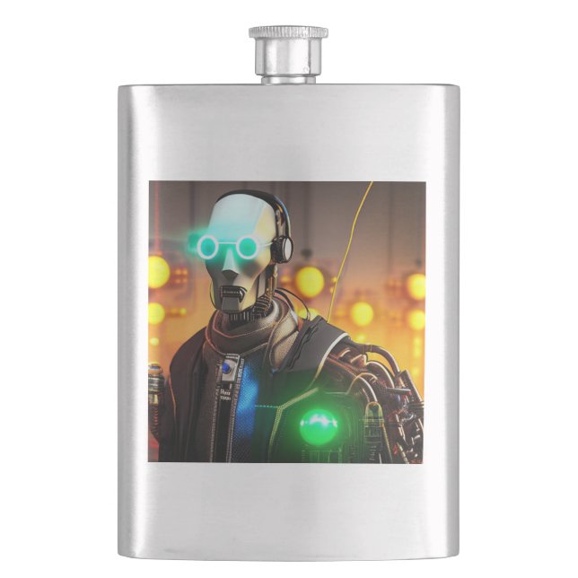 Robot-2-Flasche Flachmann (Vorderseite)