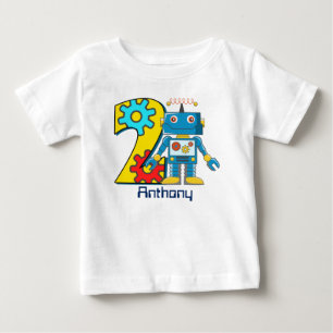 Robot 2. Geburtstag Custom Baby T-shirt