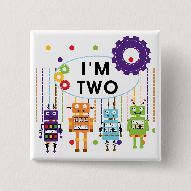 Robot 2. Geburtstagsgeschenke Button (Vorderseite)
