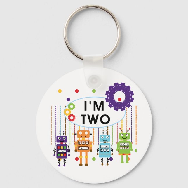 Robot 2. Geburtstagsgeschenke Schlüsselanhänger (Vorderseite)