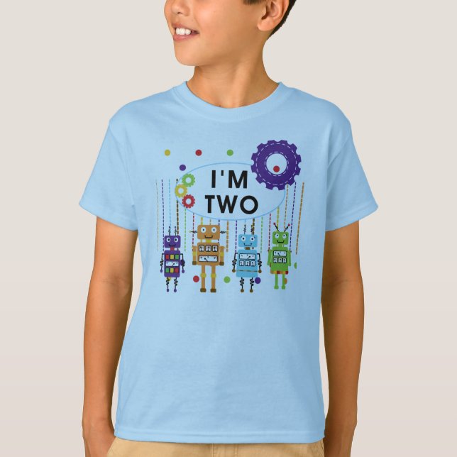 Robot 2. Geburtstagsgeschenke T-Shirt (Vorderseite)