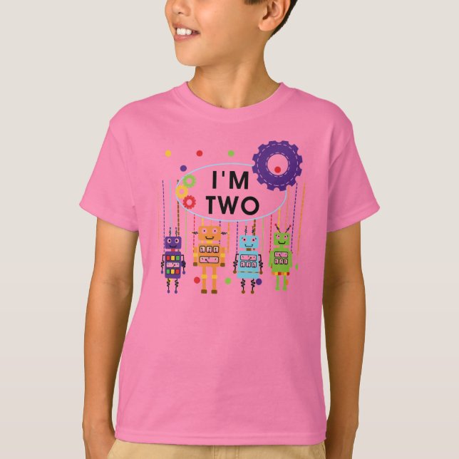 Robot 2. Geburtstagsgeschenke T-Shirt (Vorderseite)