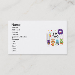 Robot 2. Geburtstagsgeschenke Visitenkarte