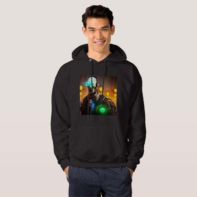 Robot 2 men Schwarz gekleidetes Sweatshirt (Vorne ganz)