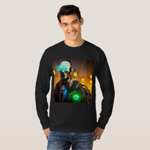 Robot 2 men Schwarzer Langärmel-T - Shirt