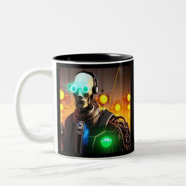 Robot 2 schwarze zweifarbige Tasse (Links)