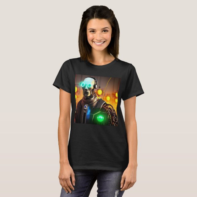 Robot 2 Women Black T - Shirt (Vorne ganz)