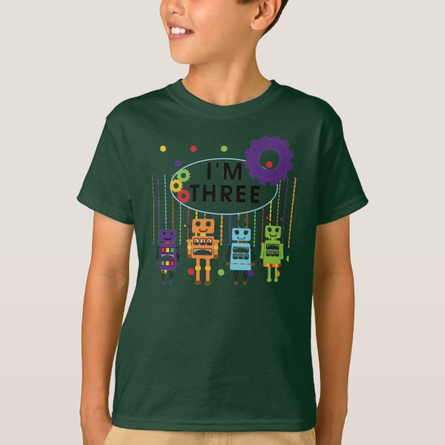 Robot 3. Geburtstag T Shirts und Geschenke (Vorderseite)