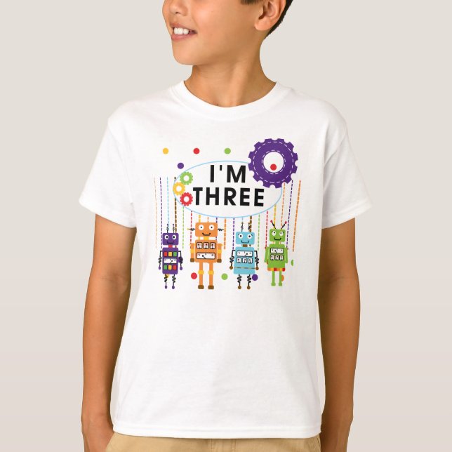 Robot 3. Geburtstag T Shirts und Geschenke (Vorderseite)