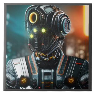 Robot 3 große Keramik Fliese