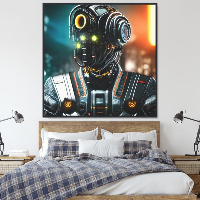 Robot-3-Leinwand Leinwanddruck (Insitu (Schlafzimmer))
