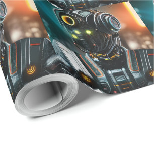 Robot-3-Mattpapier Geschenkpapier