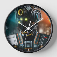 Robot 3 schwarze Wanduhr mit Zahlen