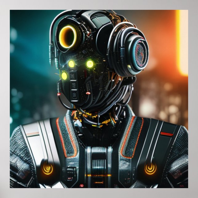 Robot-3-Werteposter Poster (Vorne)