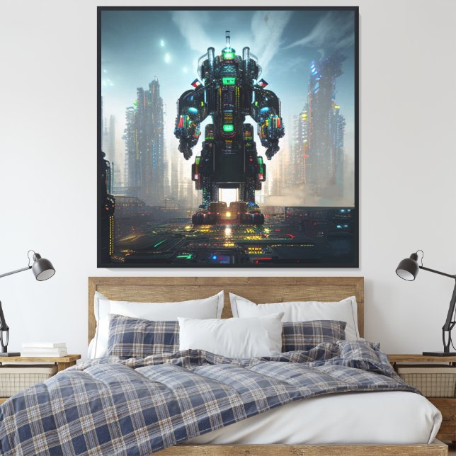 Robot-4-Canvas-Druck Leinwanddruck (Insitu (Schlafzimmer))