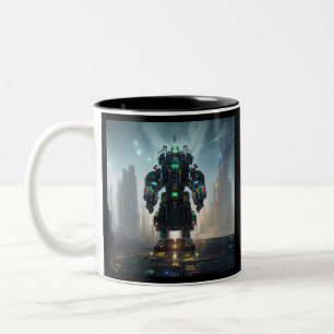 Robot 4 schwarze zweifarbige Tasse