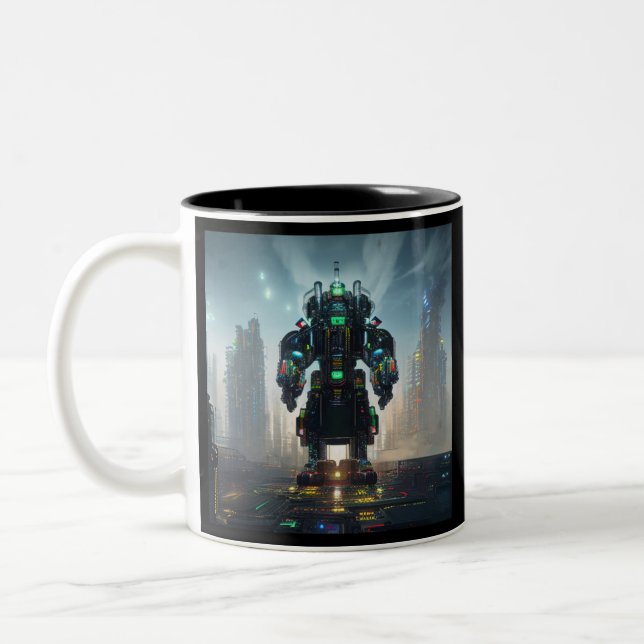 Robot 4 schwarze zweifarbige Tasse (Links)