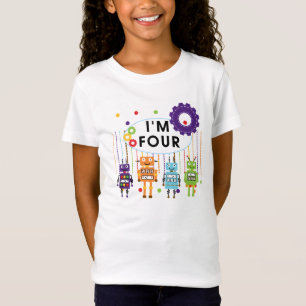 Robot 4th Birthday Tshirts und Geschenke