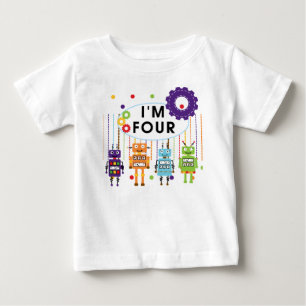 Robot 4th Birthday Tshirts und Geschenke