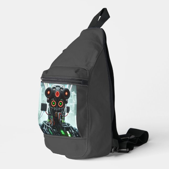 Robot-5-Beutel-Rucksack Crossbody Bag (Rechte Ecke)
