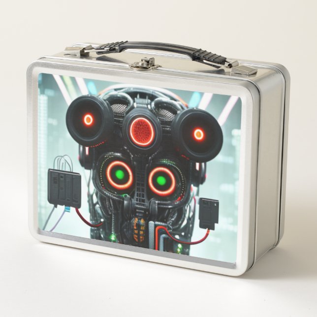Robot-5-Lunchbox Metall Brotdose (Vorderseite)